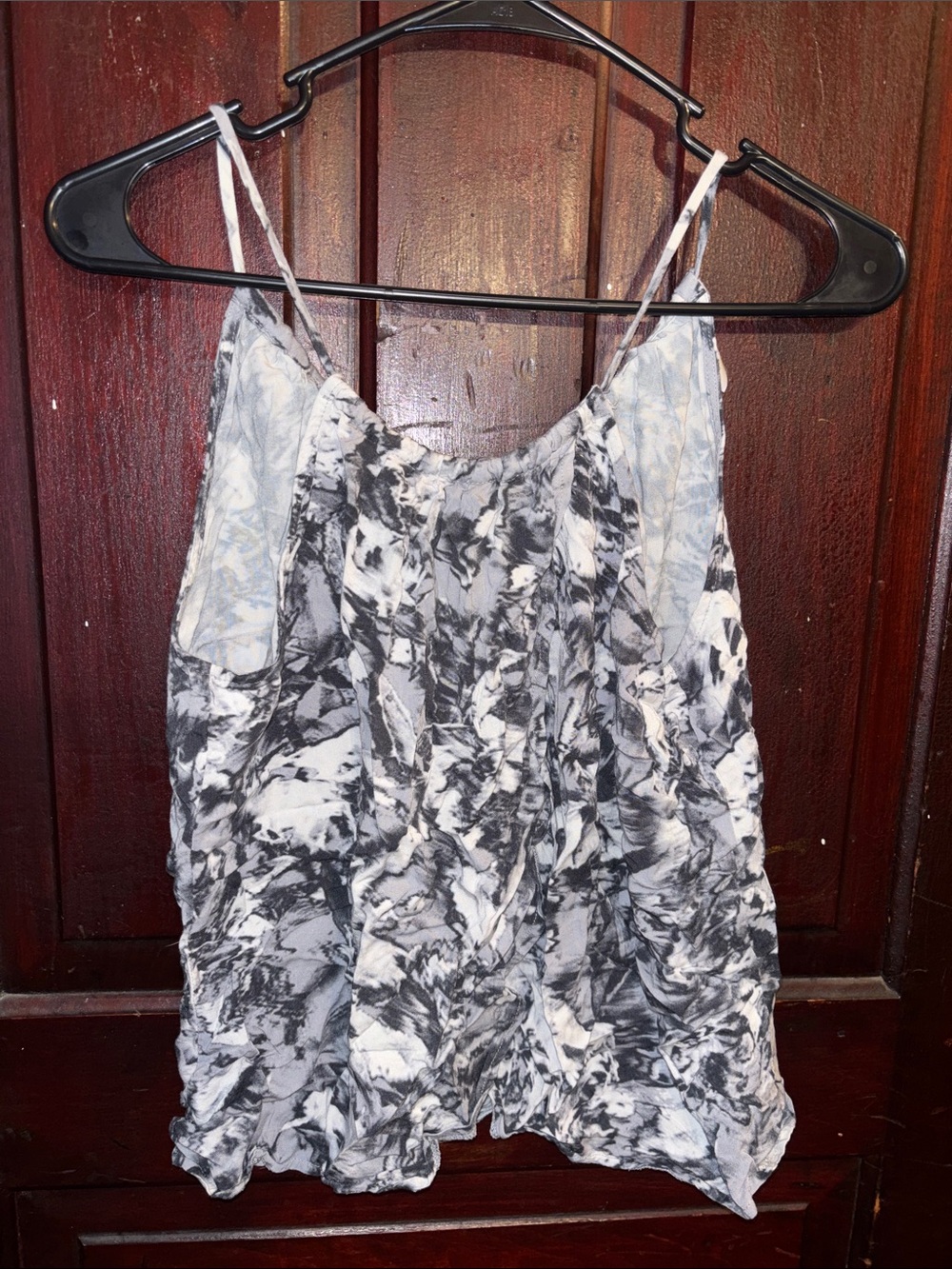 Fabletics Black and White Printed Spaghetti Strap Camisole